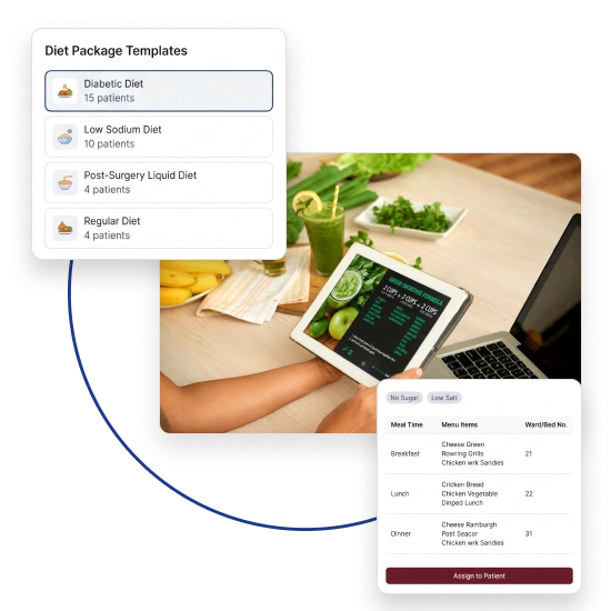 Manage patient diet plans and nutrition with BackBone HMS for better dietary care.
