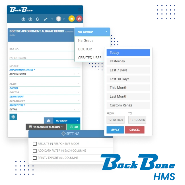 BackBone HIMS software offering Trichy hospitals integrated modules for patient care, administration, and hospital operations