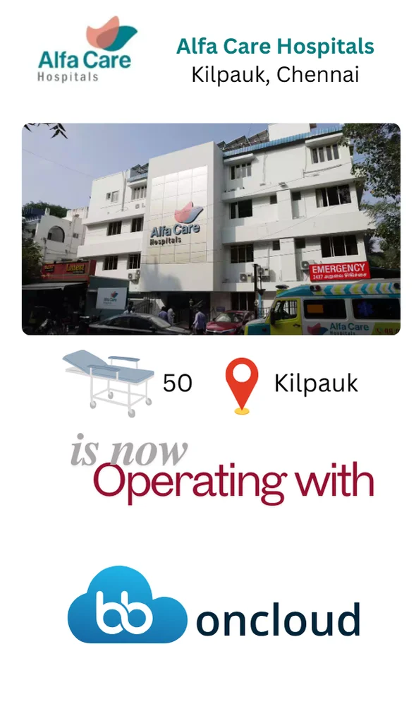 Aosta software's client Alfacare hospitals, kilpauk